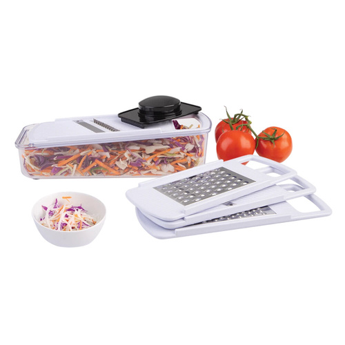 Appetito 6 Piece Multi Slicer & Grater Set 4 Blades - Vegetable Cutter White