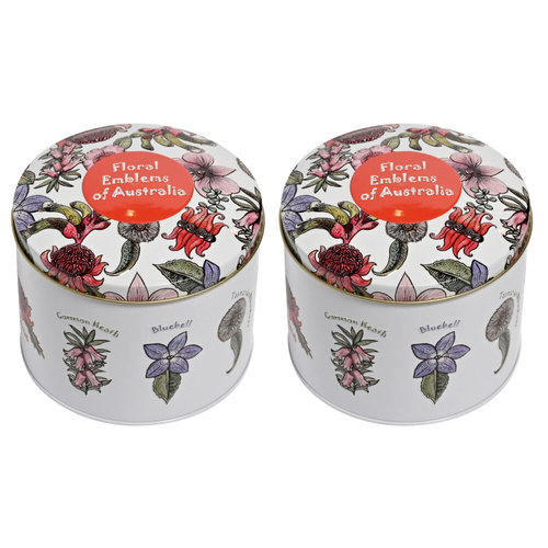 Banksia Red Floral Emblems Of Australia Tin Chocolate Fruit Nut Mix 200g - 2 Pack