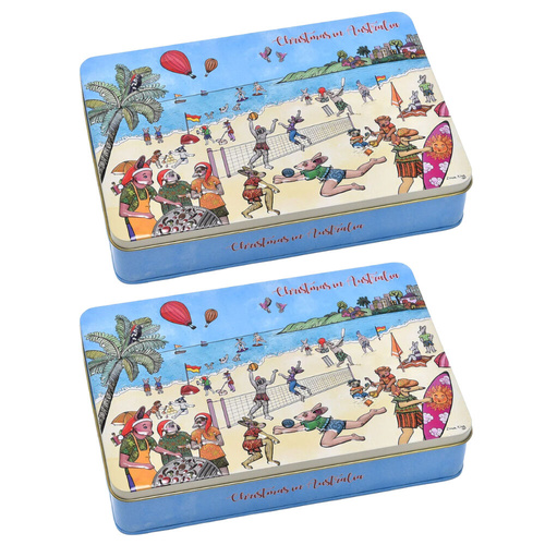 Banksia Red Christmas in Australia Tin Butter Shortbread 300g - 2 Pack