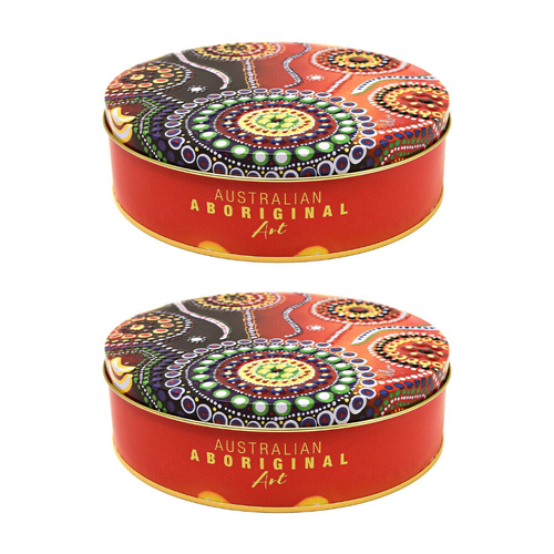 Banksia Red Aboriginal Art Unity Tin Caramel Fudge 200g - 2 Pack