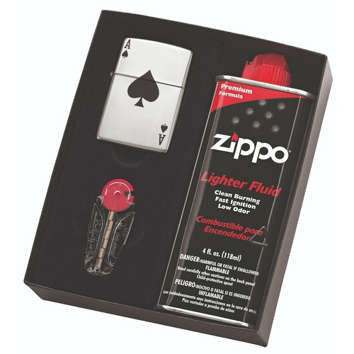 Zippo Lucy Ace Lighter & Fluid & Flints Gift Boxed