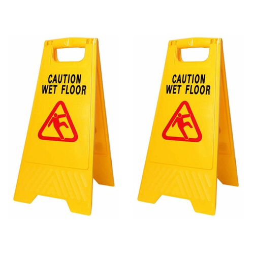 Chef Inox A Frame Wet Floor Caution Sign Yellow - Set of 2