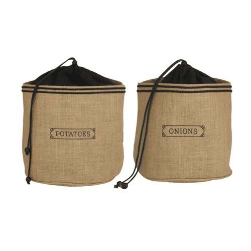 Davis & Waddell Potato and Onion Sack Storage Bag - Set of 2