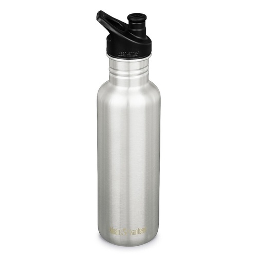 Klean Kanteen Classic 27oz / 800ml Bottle w/ Sport Cap - Brushed Stainless