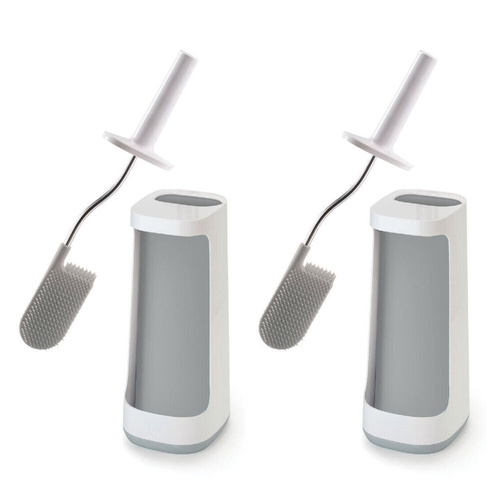 Joseph Joseph Flex Plus Toilet Brush with Storage Caddy Grey/White - Set of 2