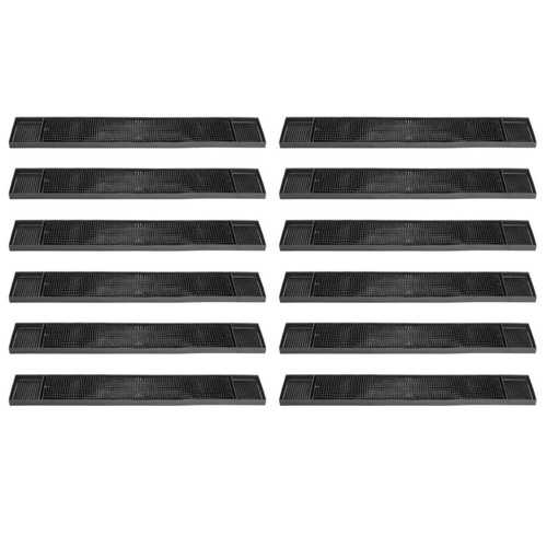 Trenton Bar Mat / Runner 610 x 83mm Black Rubber - Set of 12