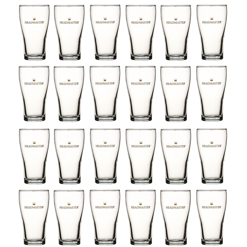 Crown Nucleated Headmaster 285ml Beer Conical Glasses - Set of 24