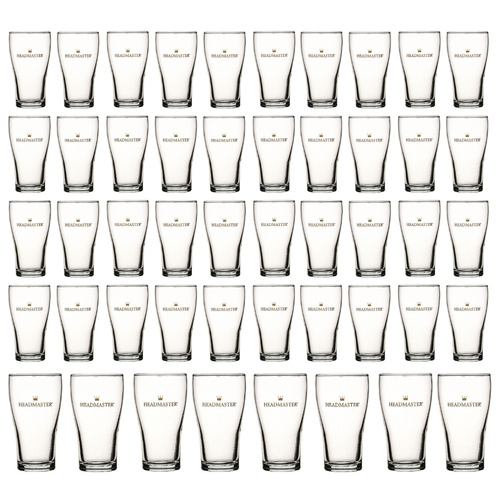 Crown Nucleated Headmaster 285ml Beer Conical Glasses - Set of 48