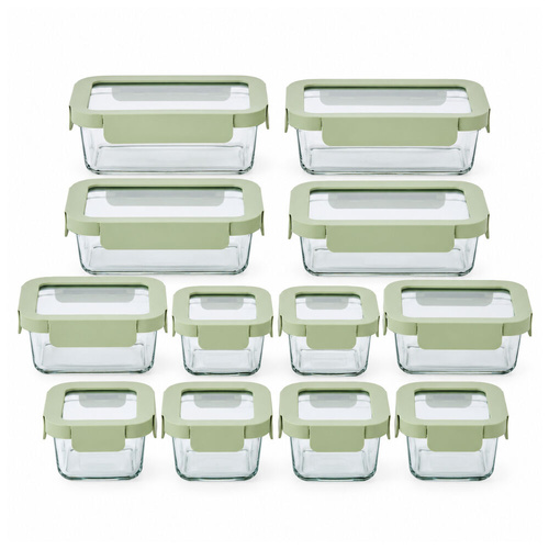 Glasslock Essentials Ovensafe Glass Container Set W/ Lid 12 Piece