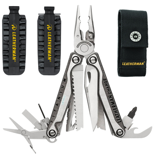 Leatherman CHARGE TTI + PLUS Titanium Multi-Tool & Nylon Sheath & Bit Kit