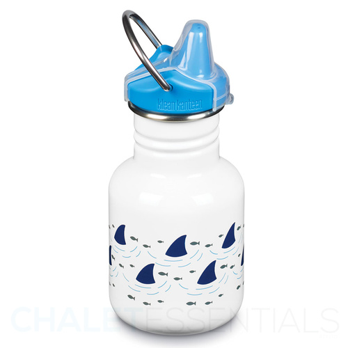 KLEAN KANTEEN KID 355ML 12 OZ SIPPY SHARKS BPA FREE WATER BOTTLE SAVE !