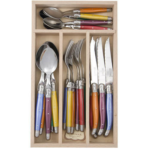 Andre Verdier Laguiole - Debutant Mirror - 24 pc Cutlery Sets - Mixed Colours