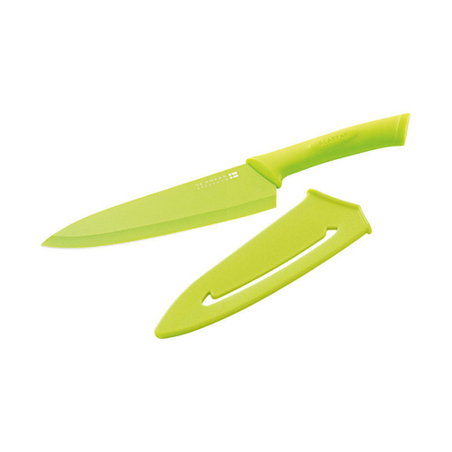 NEW SCANPAN SPECTRUM SOFT TOUCH COOKS KNIFE W/ SHEATH 18CM - GREEN 