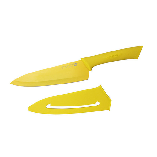 SCANPAN SPECTRUM SOFT TOUCH COOKS KNIFE W/ SHEATH 18CM - YELLOW BRAND NEW SAVE 
