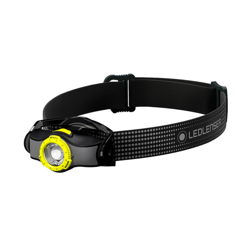 New LED LENSER MH3 Head Torch Headlamp - BLACK / YELLOW 200 Lumens