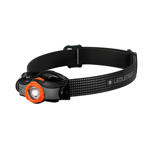 New LED LENSER MH5 Head Torch Headlamp - BLACK & ORANGE 400 Lumens