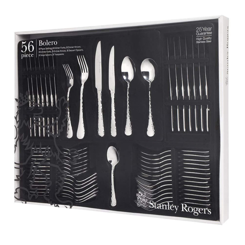 Stanley Rogers Bolero 56 Piece Stainless Steel Cutlery Set - 56pc