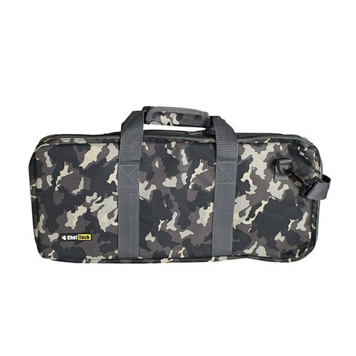 ChefTech 18 Pocket Knife Roll Storage Knives Bag w/Strap - Camo