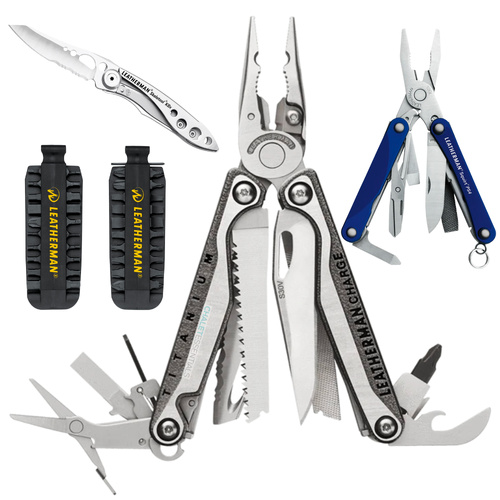  Leatherman CHARGE TTI + PLUS Multi-Tool & Nylon & Bit Kit & Blue PS4 & Skeletool KBX