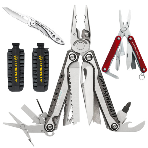  Leatherman CHARGE TTI + PLUS Multi-Tool & Nylon & Bit Kit & Red PS4 & Skeletool KBX
