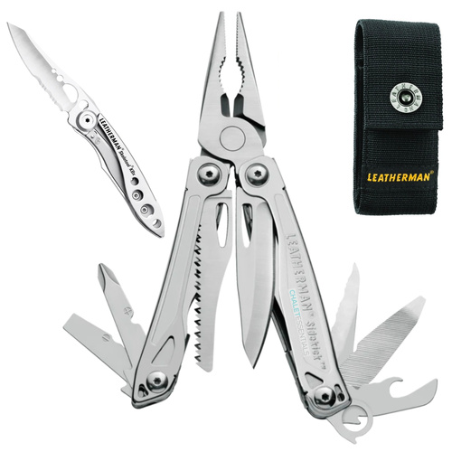 Leatherman Sidekick Stainless Multi-Tool & Nylon Sheath & Skeletool KB