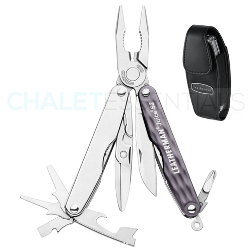LEATHERMAN JUICE S2 Stainless GRANITE GREY 12 in 1 Multi Tool & Sheath *AUTH AUS DEALER