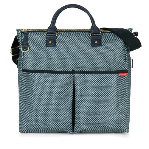 New SKIP HOP DUO Special Edition Nappy Baby Bag W/ Changing Mat BLUE PINPOINT STRIPE SH200309