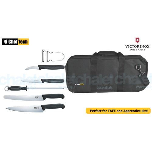 7PC VICTORINOX APPRENTICE PATISSERIE CHEF KNIFE SET BLACK BAG COOKS KNIVES 74199