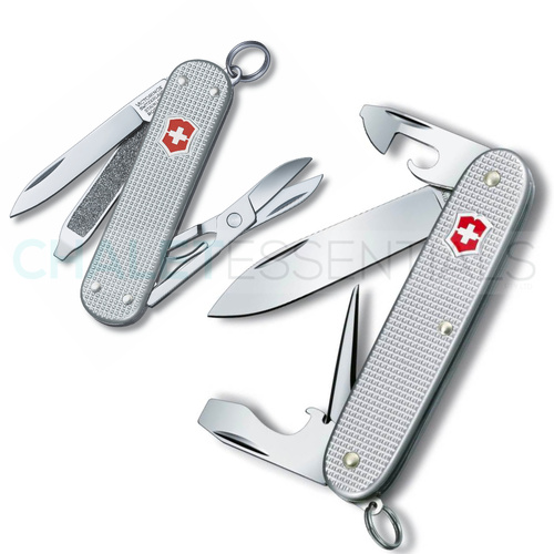 VICTORINOX SWISS ARMY Alox CLASSIC SD + PIONEER SILVER Combo Pocket Knife SAVE!