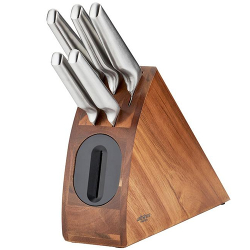 New WILTSHIRE Staysharp Premium Radius 6pc Knife Block Set Built in Sharpener