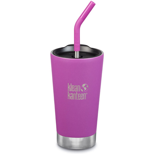 KLEAN KANTEEN 16oz 473ml Insulated TUMBLER BERRY BRIGHT W/ Straw Lid