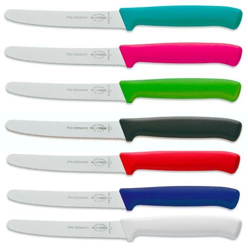 F DICK FDICK x 6 Micro Serrated Utility Steak Knives Knife Tomato COLOURFUL 11cm