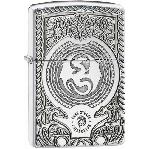 ZIPPO ANNE STOKES DRAGON DREAMS HIGH POLISH CHROME ARMOUR LIGHTER GIFT BOX 98962