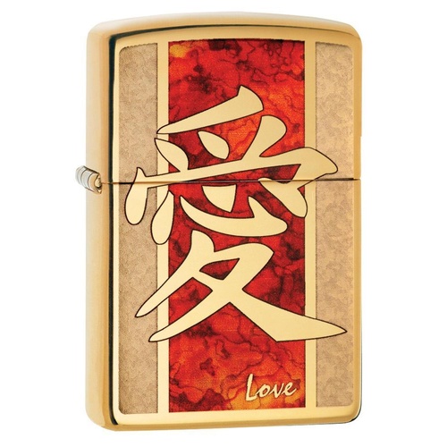 ZIPPO CHINESE LOVE FUSION HIGH POLISH BRASS LIGHTER GIFT BOX 98953