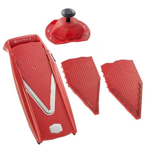 BORNER V5 POWER V SLICER 5 PIECE SET 5PC MANDOLINE RED GERMAN