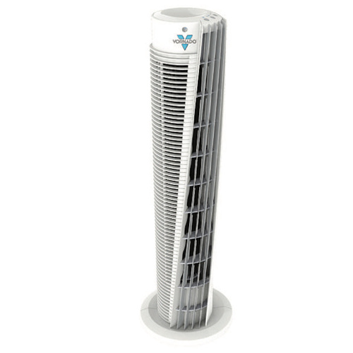VORNADO VORTEX 143 COMPACT TOWER AIR CIRCULATOR FLOOR FAN LINEN W/ REMOTE