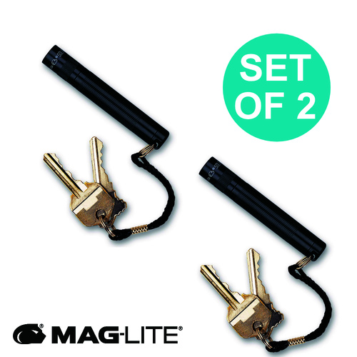 NEW MAGLITE BLACK 2 X SOLITAIRE FLASHLIGHT MADE IN USA