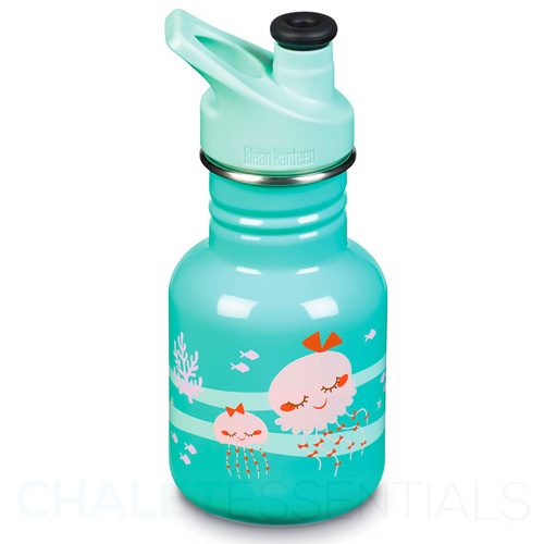 KLEAN KANTEEN KID 355ML 12 OZ SPORTS AQUA JELLFISH BPA FREE WATER BOTTLE 