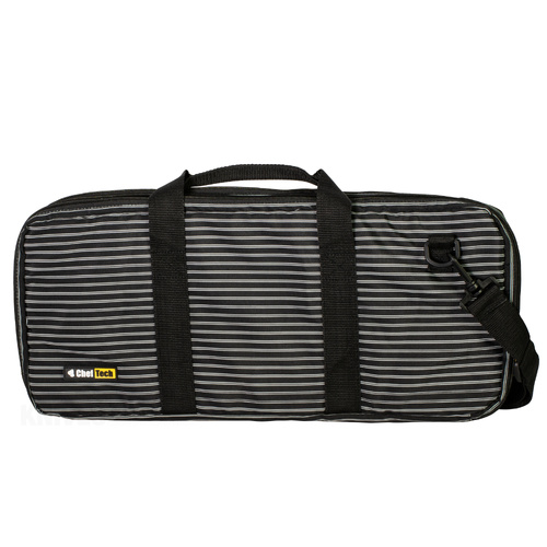 ChefTech 18 Pocket Knife Roll Storage Knives Bag w/Strap - Butchers Stripe