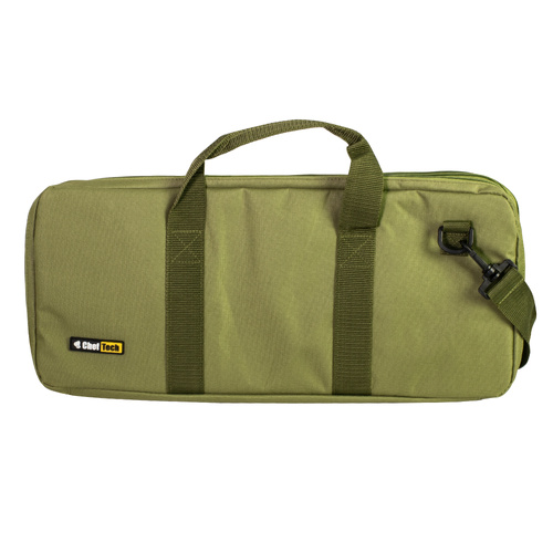 ChefTech 18 Pocket Knife Roll Storage Knives Bag w/Strap - Olive