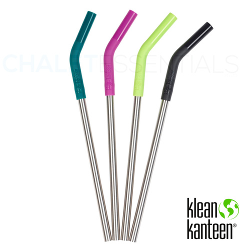 KLEAN KANTEEN 4 PACK STEEL STRAW SET COLOUR 5789 , PINTS & TUMBLERS , 8MM