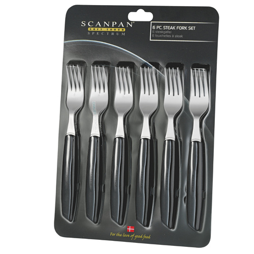 SCANPAN SPECTRUM 6 piece BLACK FORK Set 6pc
