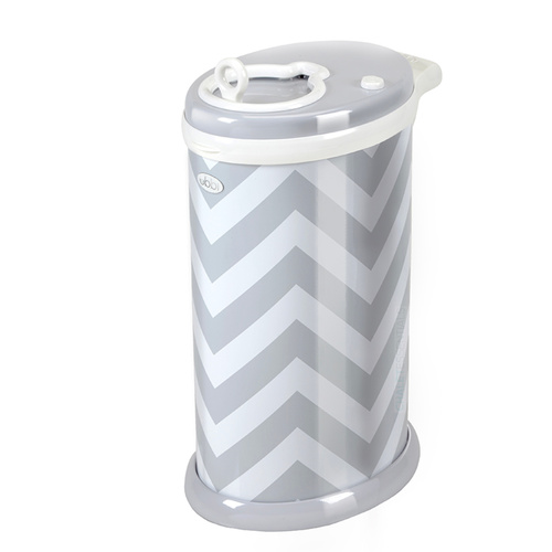 New Nappy Diaper Bin UBBI Pail GREY CHEVRON Eco Friendly