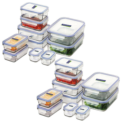 Glasslock Tempered Glass Microwave Safe Container Set W/ Lid Oven 20pc