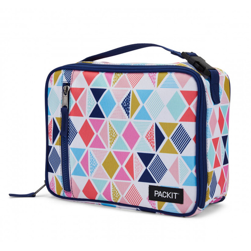 NEW PACKIT VERTICAL COOLER LUNCH BAG FREEZE AND GO - FESTIVE GEM PACK IT USA DESIGN