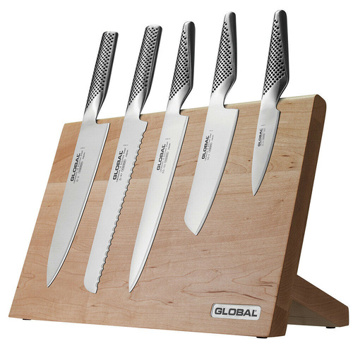 New Global TAKUMI 6pc Maple Magnetic Knife Block Set Knives 6 Piece Japanese