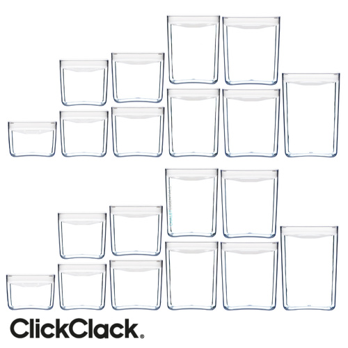 CLICKCLACK 20 Piece Pantry Starter Pack Air Tight Containers 20pc