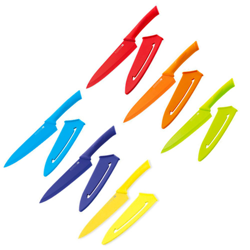 SCANPAN SPECTRUM SOFT TOUCH COOKS KNIFE W/ SHEATH 18CM -6 COLOURS BRAND NEW SAVE