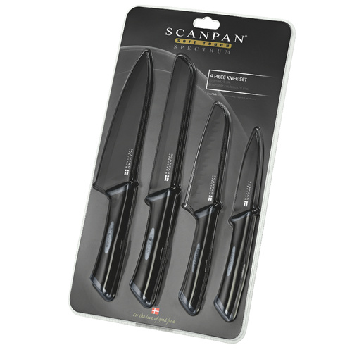 Scanpan Spectrum 4 Piece Knife Set - Black/Grey