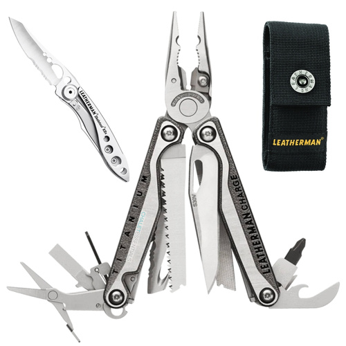 Leatherman CHARGE TTI + PLUS Multi-Tool & Nylon Sheath & Skeletool Kbx